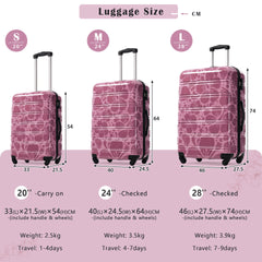 Hardshell Luggage Sets 3 pcs Spinner Suitcase with TSA Lock Lightweight-20"+24"+28" Luggages