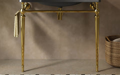 VICI 36" Freestanding Bathroom Console Iron Leg, NO Basin and Faucet, NO Sink Cover and Drain, Gold