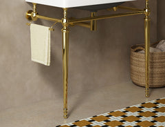 VICI 36" Freestanding Bathroom Console Iron Leg, NO Basin and Faucet, NO Sink Cover and Drain, Gold