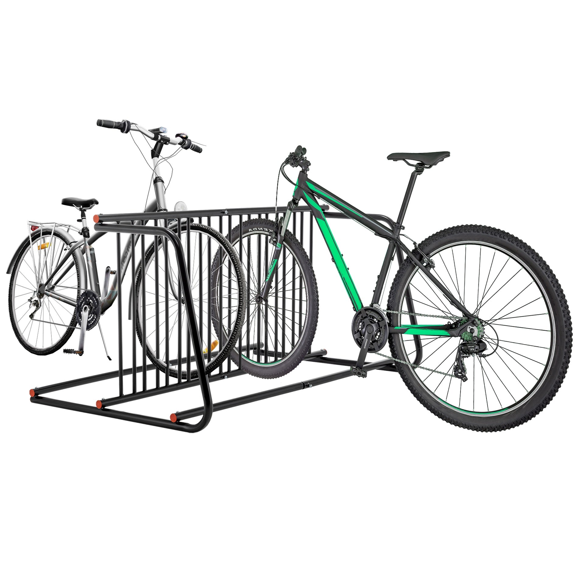 10 - Bike Floor Bike Rack, Easy - Assembly Modern Metal Double - Sided Commercial Grid Bicycle Floor Storage Solution, Sleek Freestanding Bike Organizer for Garages, Streets, Storefronts & Schools