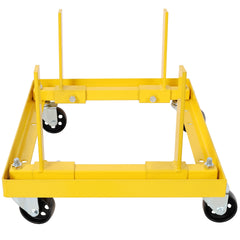 750lbs Rolling Engine Stand,Adjustable Width And Length, with 2pcs Buckle Straps,Yellow