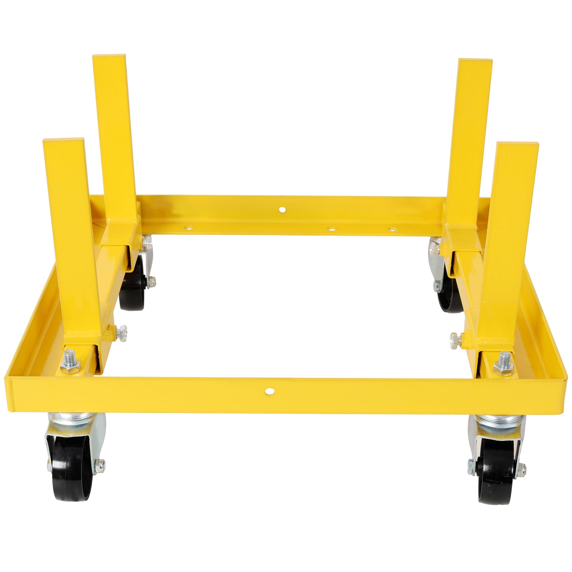 750lbs Rolling Engine Stand,Adjustable Width And Length, with 2pcs Buckle Straps,Yellow