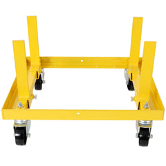 750lbs Rolling Engine Stand,Adjustable Width And Length, with 2pcs Buckle Straps,Yellow