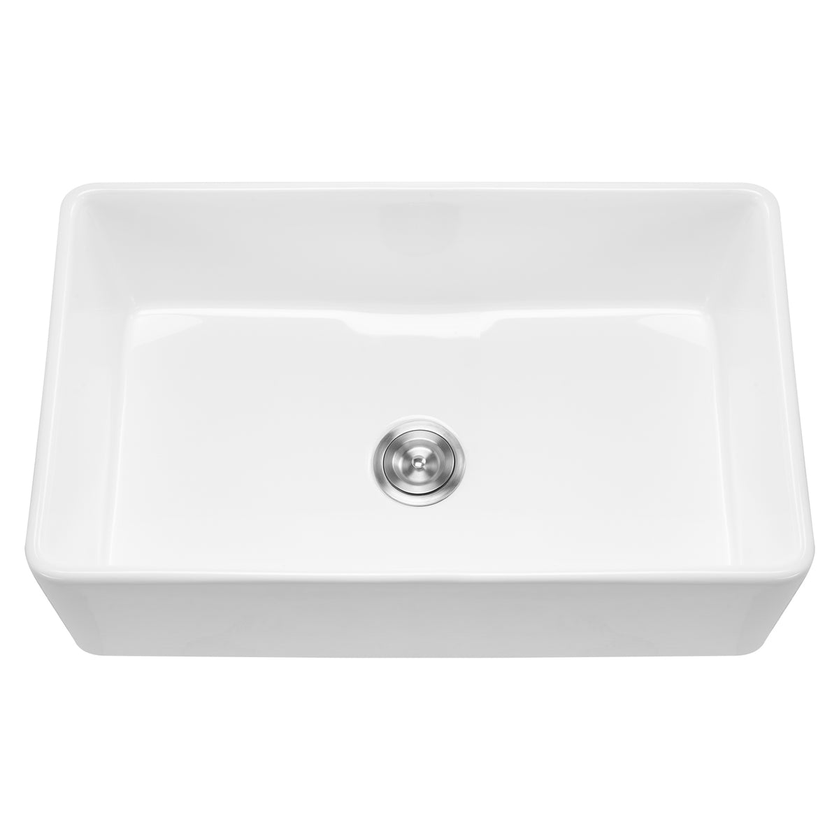 33.5x20 in Farmhouse Sink Undermount Kitchen Single Bowl Basin Fireclay White