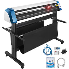 Vinyl Cutter 53 Inch Vinyl Cutter Machine Semi-Automatic DIY Vinyl Printer Cutter Machine Manual Positioning Sign Cutting with Floor Stand Signmaster Software