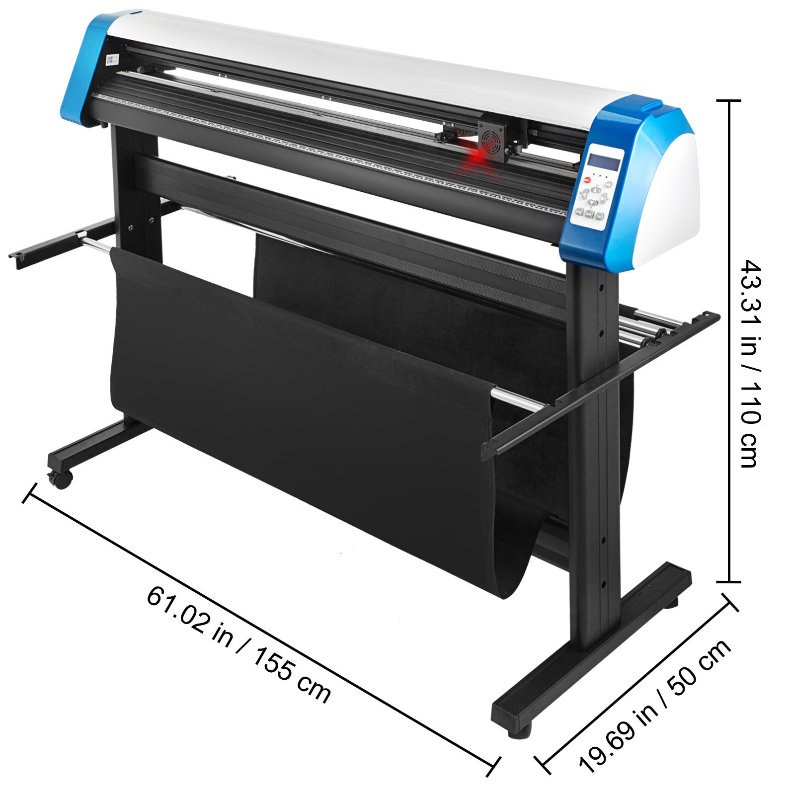 Vinyl Cutter 53 Inch Vinyl Cutter Machine Semi-Automatic DIY Vinyl Printer Cutter Machine Manual Positioning Sign Cutting with Floor Stand Signmaster Software