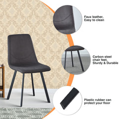 Dining Chairs Set of 2, Mid Century Modern Metel Legs for Indoor Kitchen & Dining Room Chairs Comfortable Chairs Suitable for Home Coffee...(2, Gray)