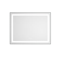36 x 28 Inch LED Bathroom Mirror with Front and Backlight, Wall Mounted Vanity Mirror with Aluminum Frame, Anti-Fog, Memory, 3 Colors, Stepless Dimmable