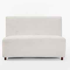 49" Beige boucle cover Fabric Loveseat - 25D High-Density Sponge Cushion, Light Brown Legs , Modern Sofa for Living Room