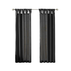 Twist Tab Lined Window Curtain Panel Black 50x95"