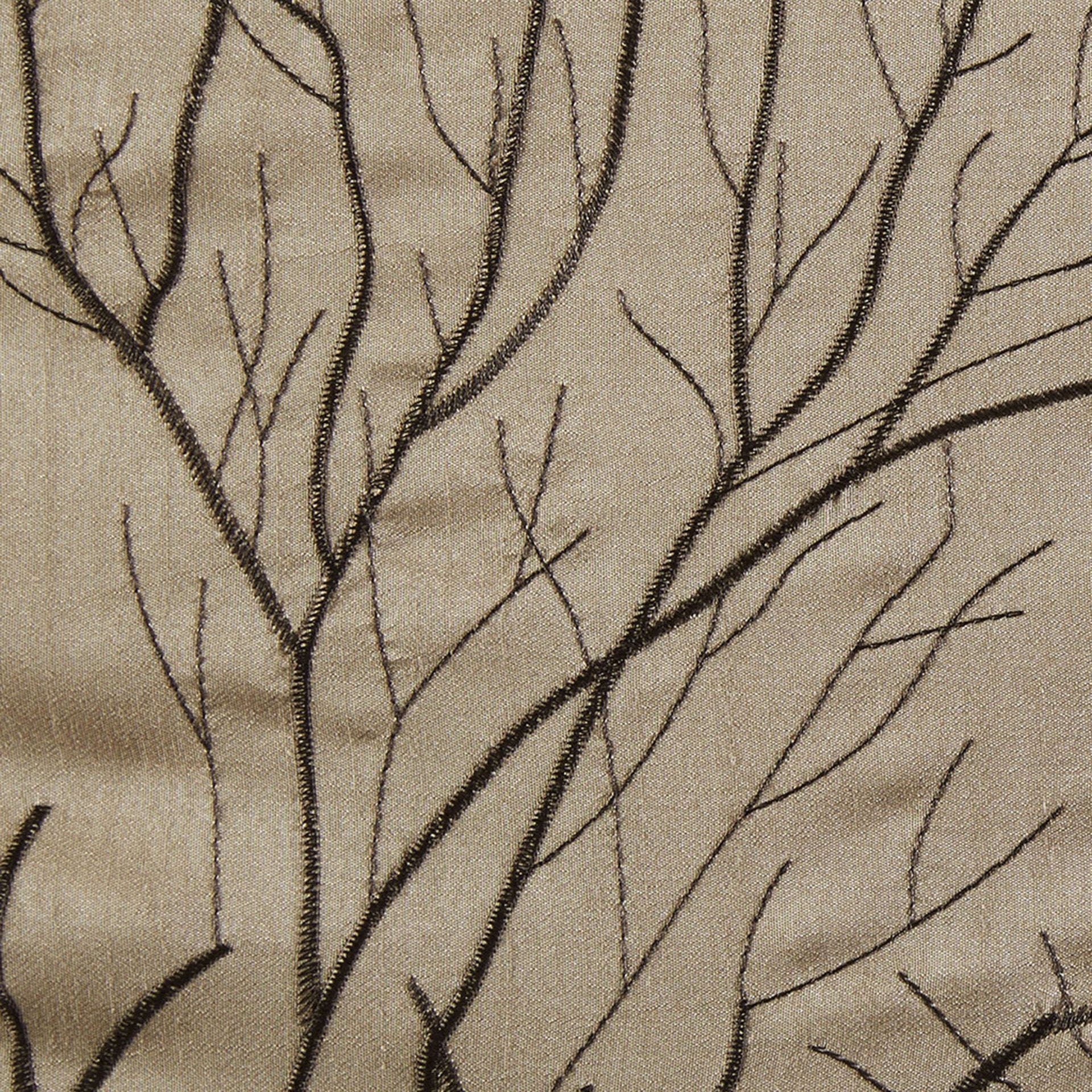 Faux Silk Embroidered Window Valance Tan 50x18"