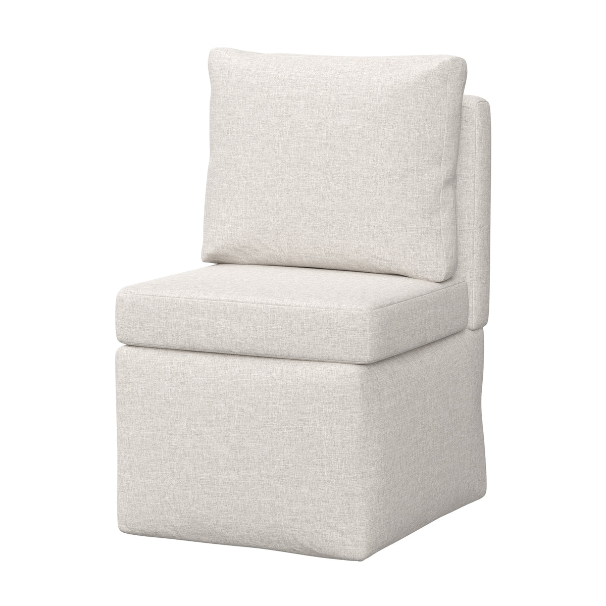 Armless Lounge Sofa Chair, Soft Corduroy Upholstered Accent Chair with High-Density Sponge Cushion, Comfy Single Sofa Seat for Living Room Bedroom, No Assembly Required