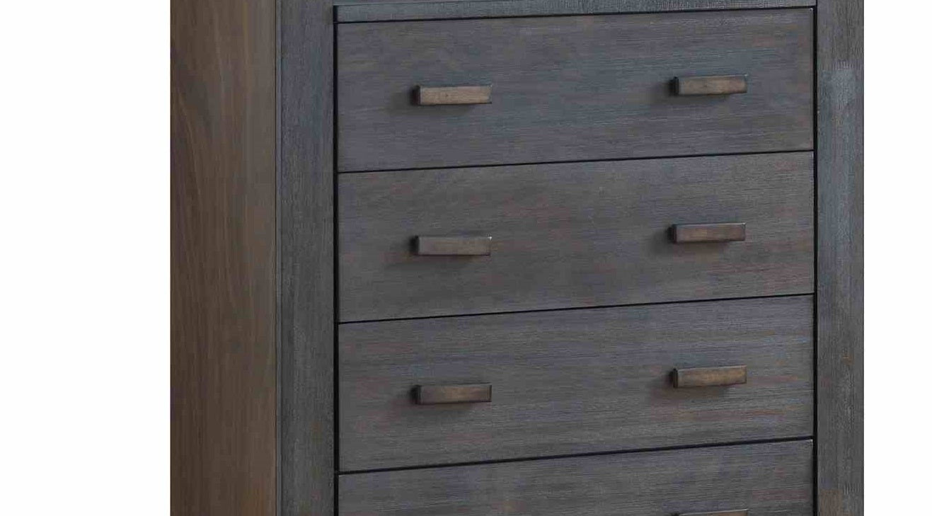 Transitional Style 1pc Chest Slat Design Mortise and Tenon Joinery Charcoal Brown Finish Bedroom Furniture