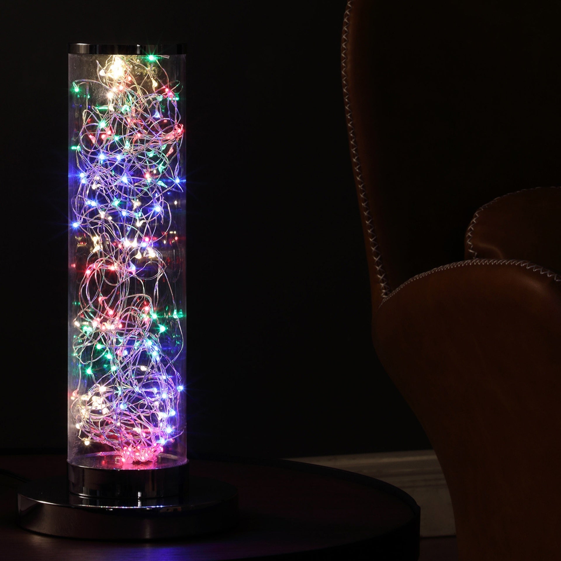13-Inch Exposed Multi-Colored Rope LED Namiri Column Table Lamp
