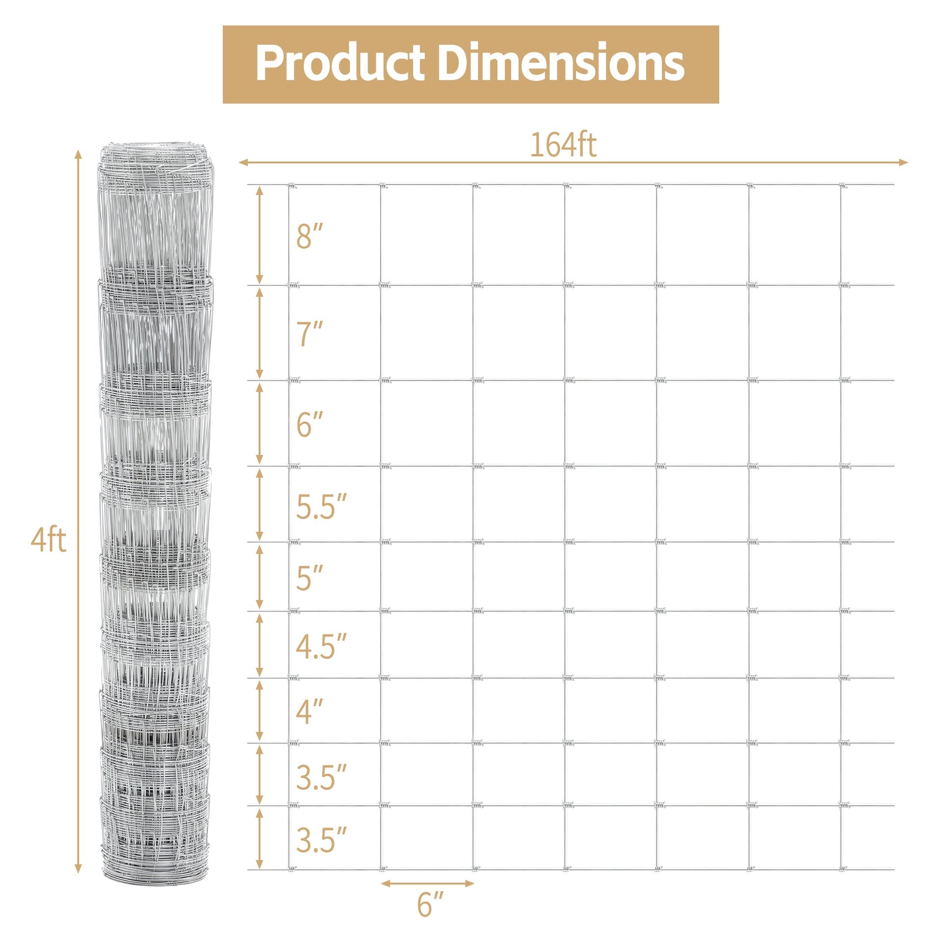 4x164 ft Advanced Weave Farm Enclosures Long-Lasting and Secure Galvanized Farm Fence