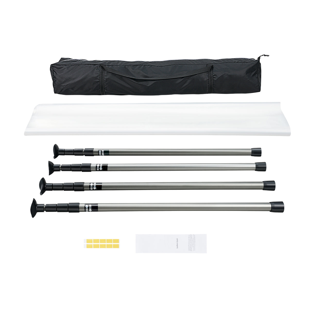 Dust Barrier Poles, Carry Bag, 10 Ft Poles with 4 Telescoping Poles, and 32.8x13.12 Ft Plastic Film, for Interior Decoration and Painting Projects