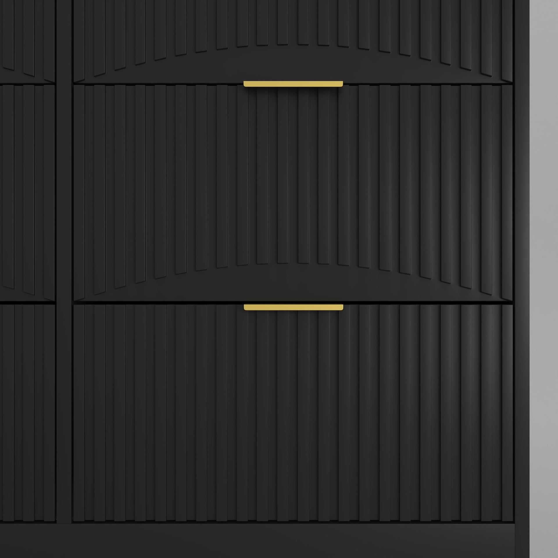 Black 9 Drawer Dresser, 63 inch Large Deep Chest of Drawers, Wooden Dresser Storage Cabinet with 9 Drawers for Bedroom, Long Dressers for Living Room, Hallway, Drawer panel with wavy patterns