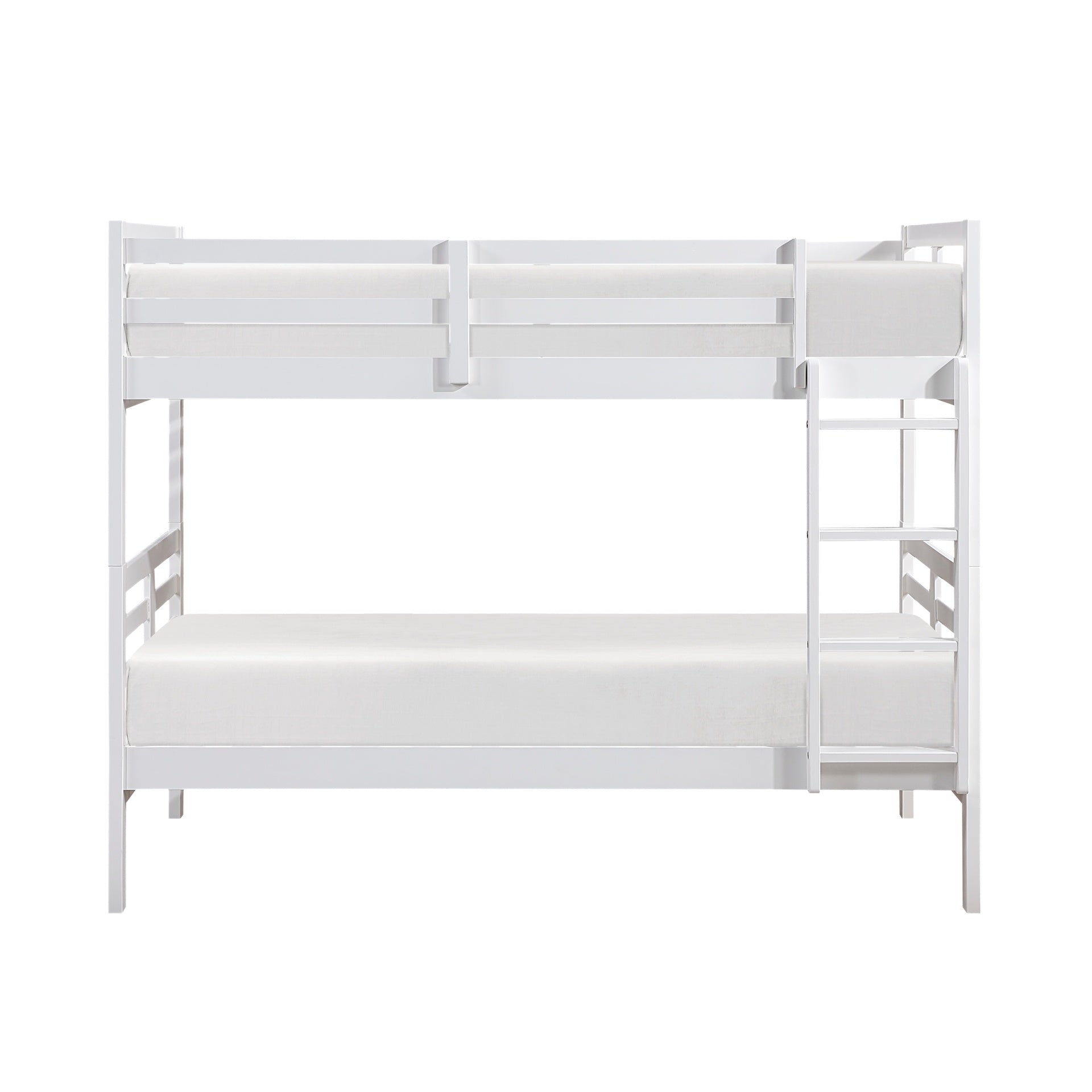 Twin over Twin Bunk Bed 1pc Classic White Finish Youth Bedroom Furniture Durable Wood