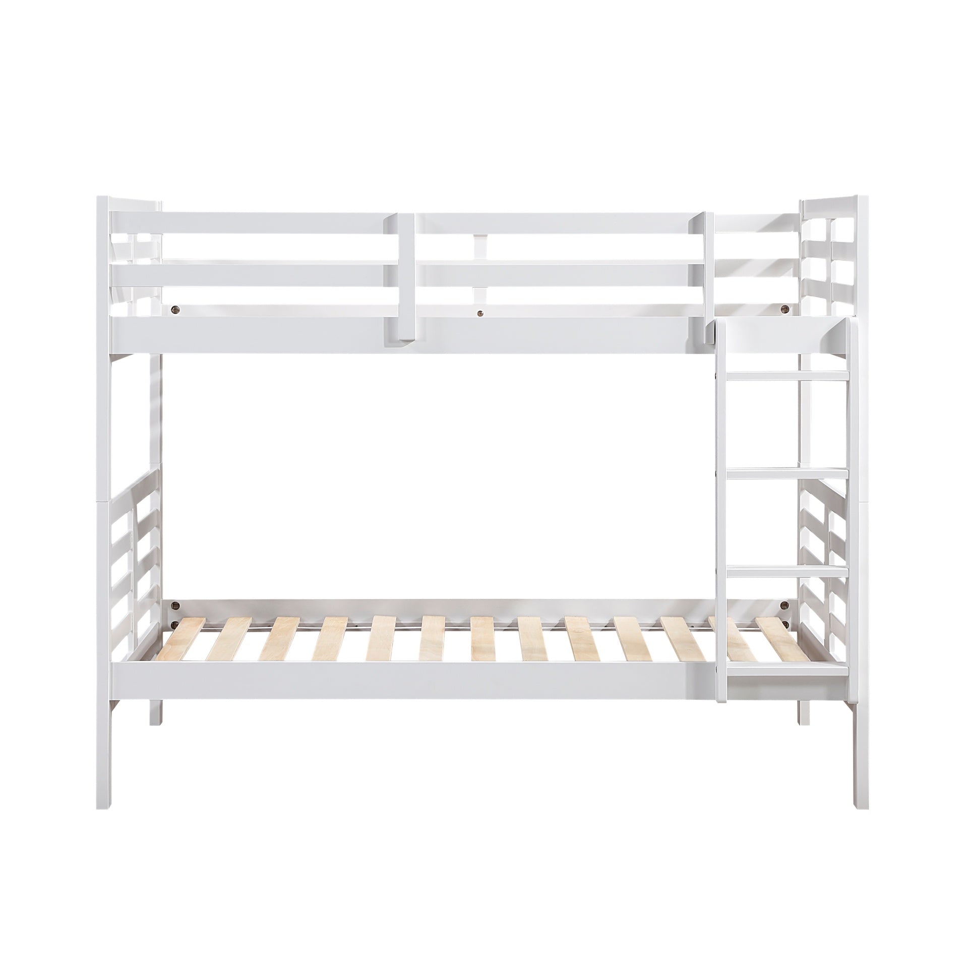 Twin over Twin Bunk Bed 1pc Classic White Finish Youth Bedroom Furniture Durable Wood