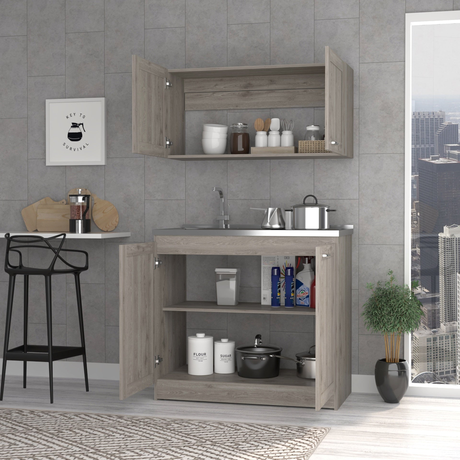 Perseus CabinetSet, Two Parts Set