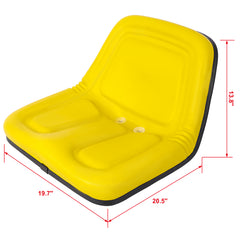 Deluxe Mower Tractor Seat Compatible with John Deere, Kubota, Allis-Chalmers, Bobcat, Case-IH, Ford New Holland, White, Oliver, Mpl, Moline, Massey Ferguson High Back ,with slide (Yellow)