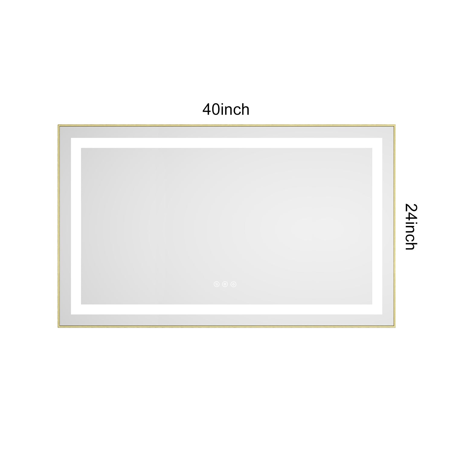 40 x 24 Inch LED Bathroom Mirror with Front and Backlight, Wall Mounted Vanity Mirror with Aluminum Frame, Anti-Fog, Memory, 3 Colors, Stepless Dimmable