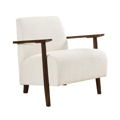 Modern Design 1pc Accent Chair Beige Corduroy Seat Cushions Solid Wood Living Room Furniture