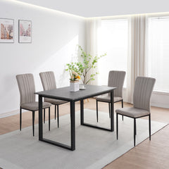 Dining Chairs Set of 4 Modern Velvet Upholstered Chairs with Metal Le  gs Adjustable feet for Dining Room Kitchen (Gray )