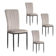 Dining Chairs Set of 4 Modern Velvet Upholstered Chairs with Metal Le  gs Adjustable feet for Dining Room Kitchen (Gray )