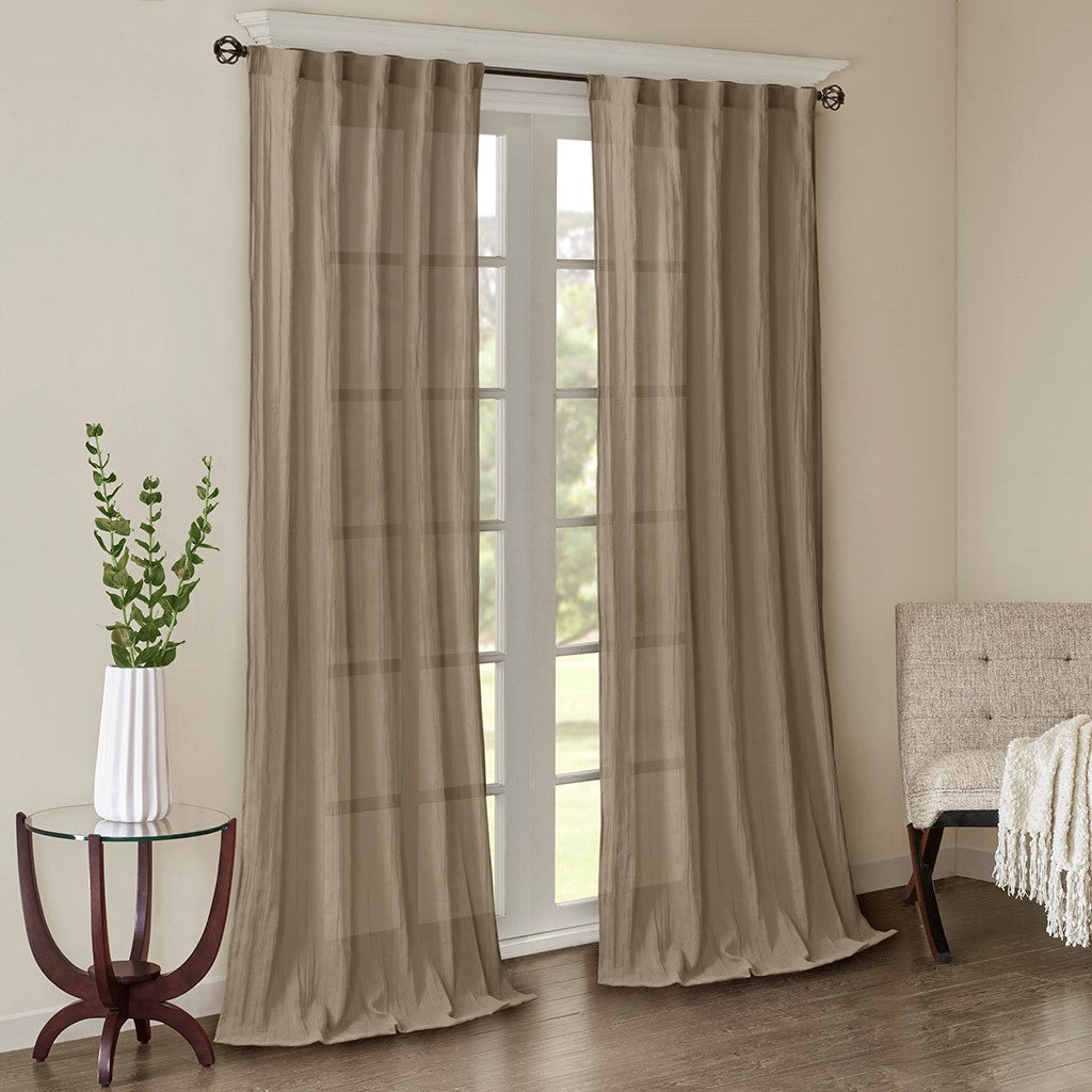 Solid Crushed Curtain Panel Pair(2 Pcs Window Panels)