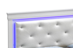 Elegant Silver Champagne Queen Bed