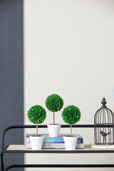 S/3 D3.5x9.5" Mini Faux Topiaries in Cream Pot