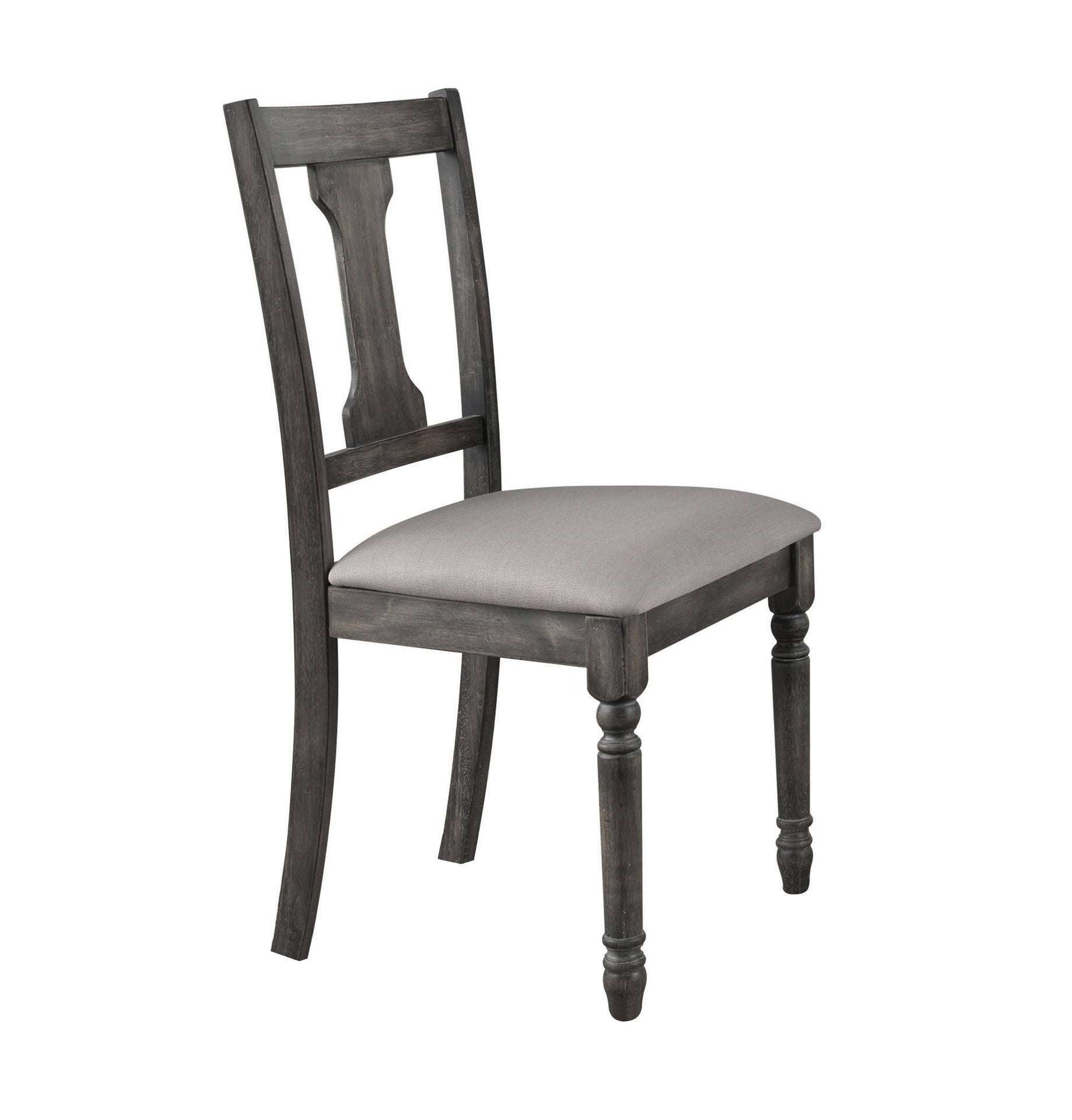 Rustic Gray Finish Wooden Side Chairs Set of 2pc Upholstered Seat Dining Room Furniture