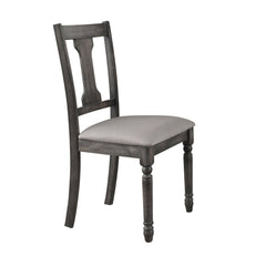 Rustic Gray Finish Wooden Side Chairs Set of 2pc Upholstered Seat Dining Room Furniture