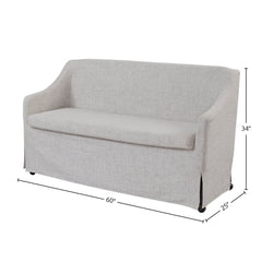 Slip Covered Settee with Casters