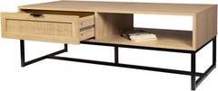 Cove Coastal Modern TV Stand with Storage Cubby and Drawer