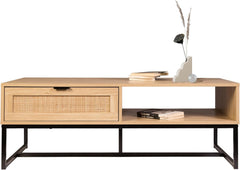 Cove Coastal Modern TV Stand with Storage Cubby and Drawer