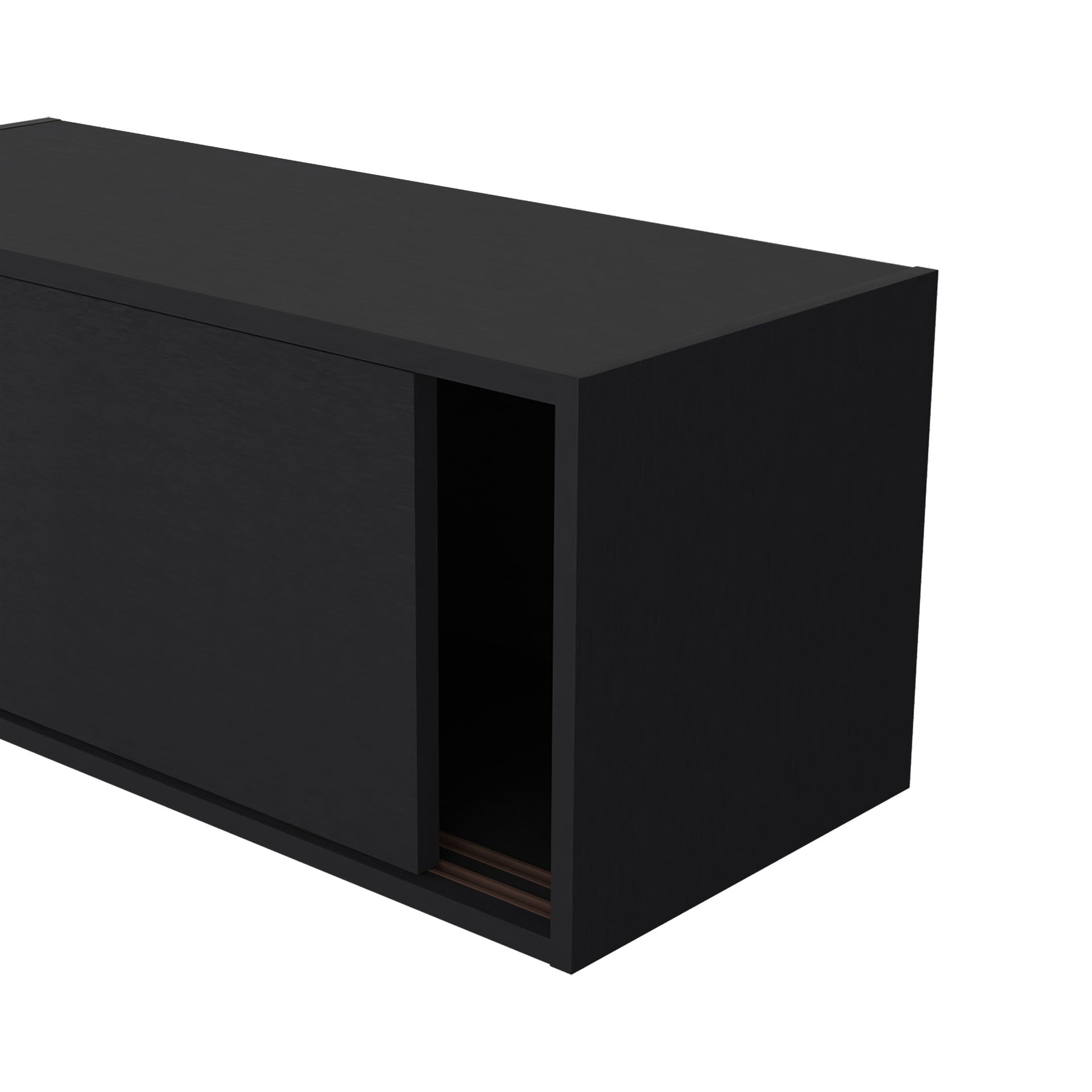 Wall Cabinet 13" H, 2 Sliding doors, 1 Shelf, Black