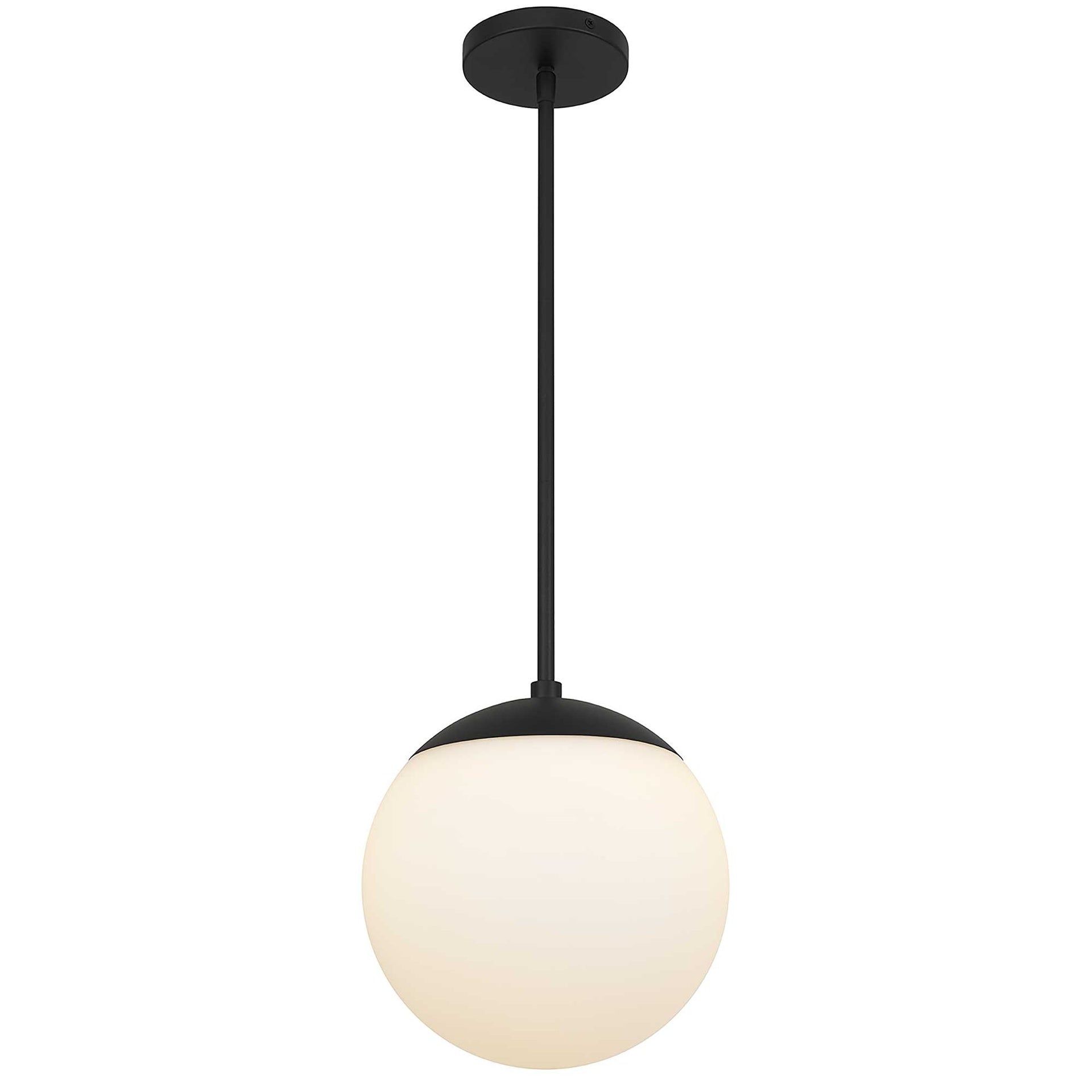 10 inch Diameter Etched White Glass Globe Integrated LED Pendant