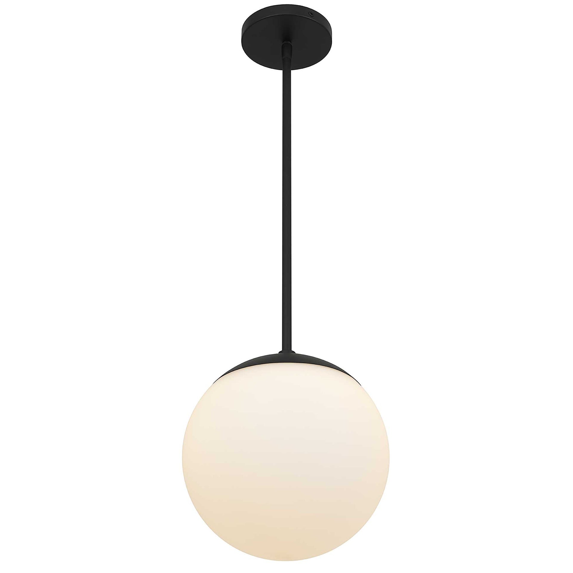 10 inch Diameter Etched White Glass Globe Integrated LED Pendant