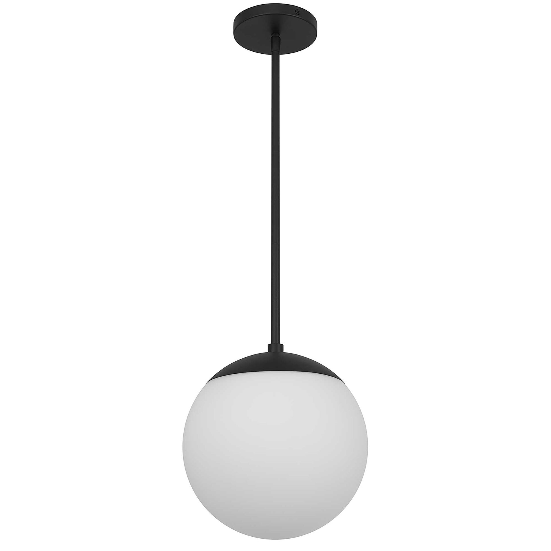 10 inch Diameter Etched White Glass Globe Integrated LED Pendant