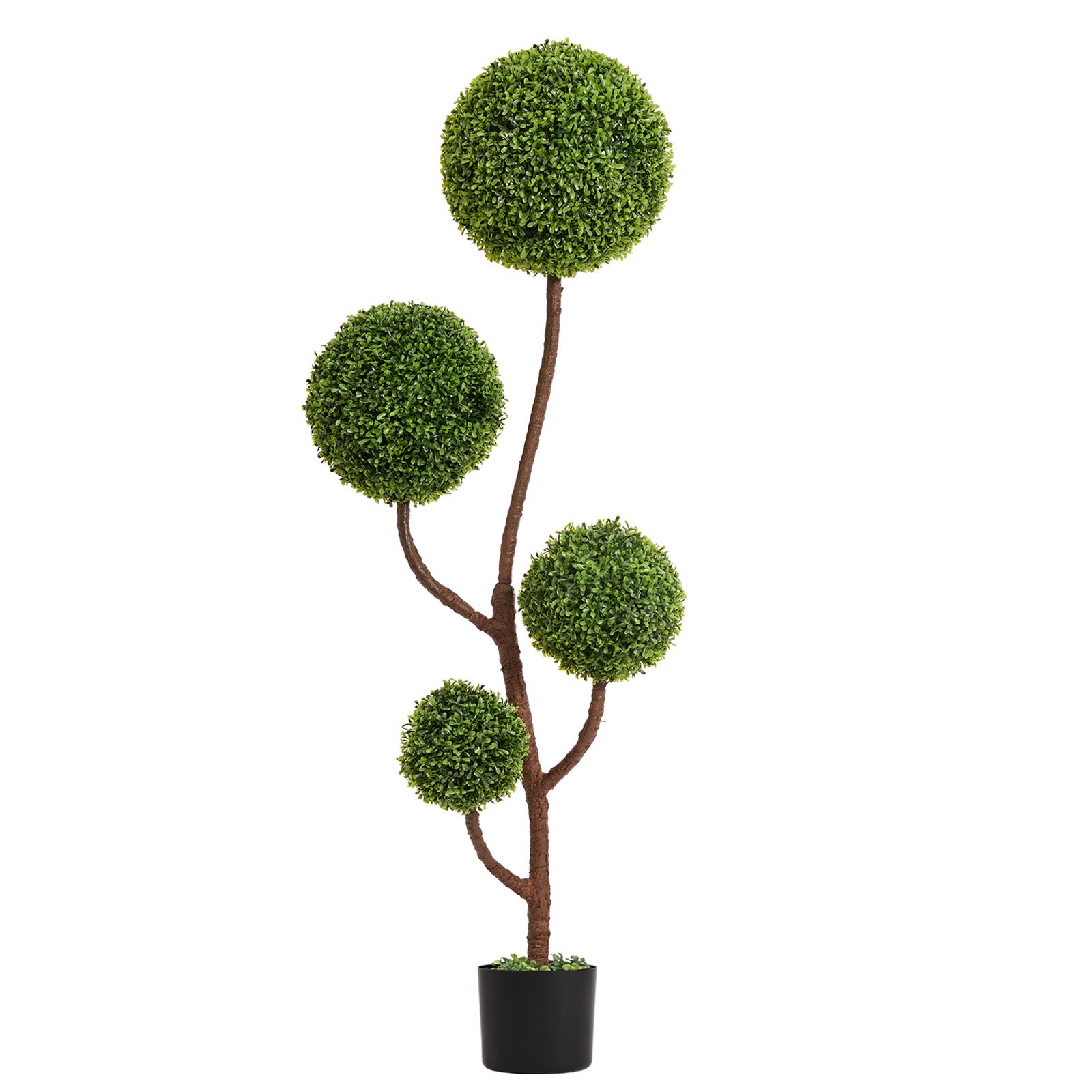 Artificial Boxwood Topiary Tree, 5FT Tall Triple Ball-Shaped Faux Plant  Indoor or Outdoor Home and Office Decoration, 1pc/set