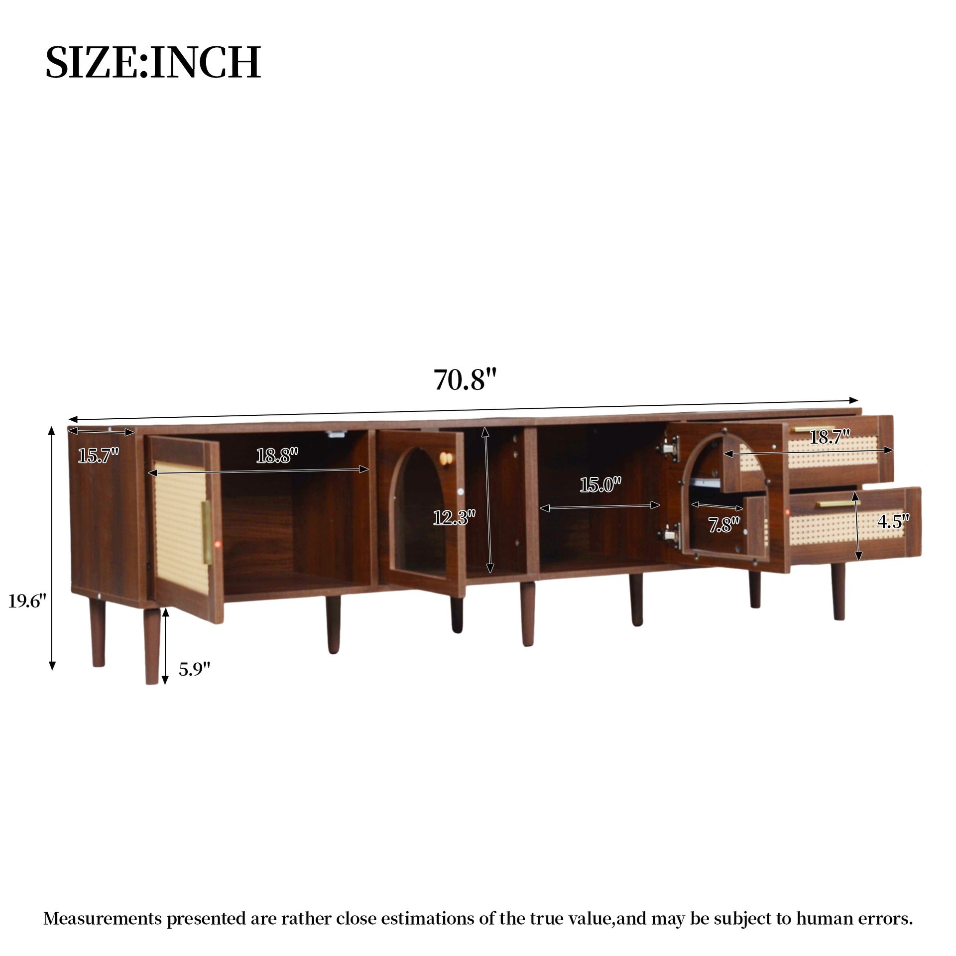 70 inch TV Stand for TVs up to 80", Entertainment Center with App Controlled LED Lights, 2 Drawers & Glass Door Storage, Modern Media Console for Living Room