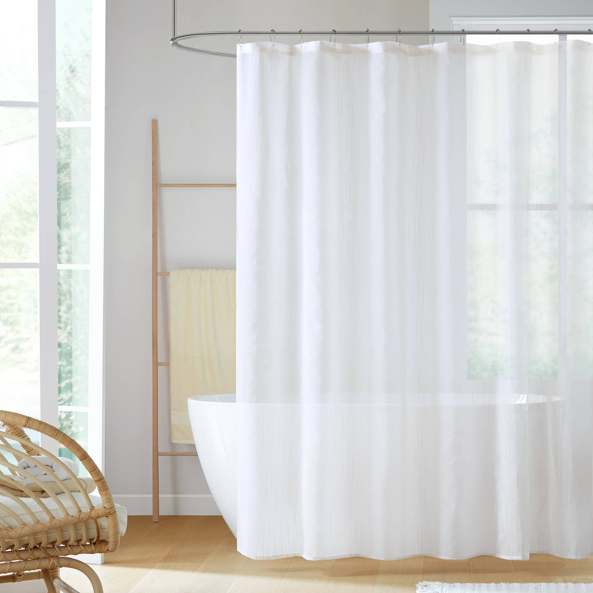 1-Piece 72x84" Sheer Shower Curtain,White