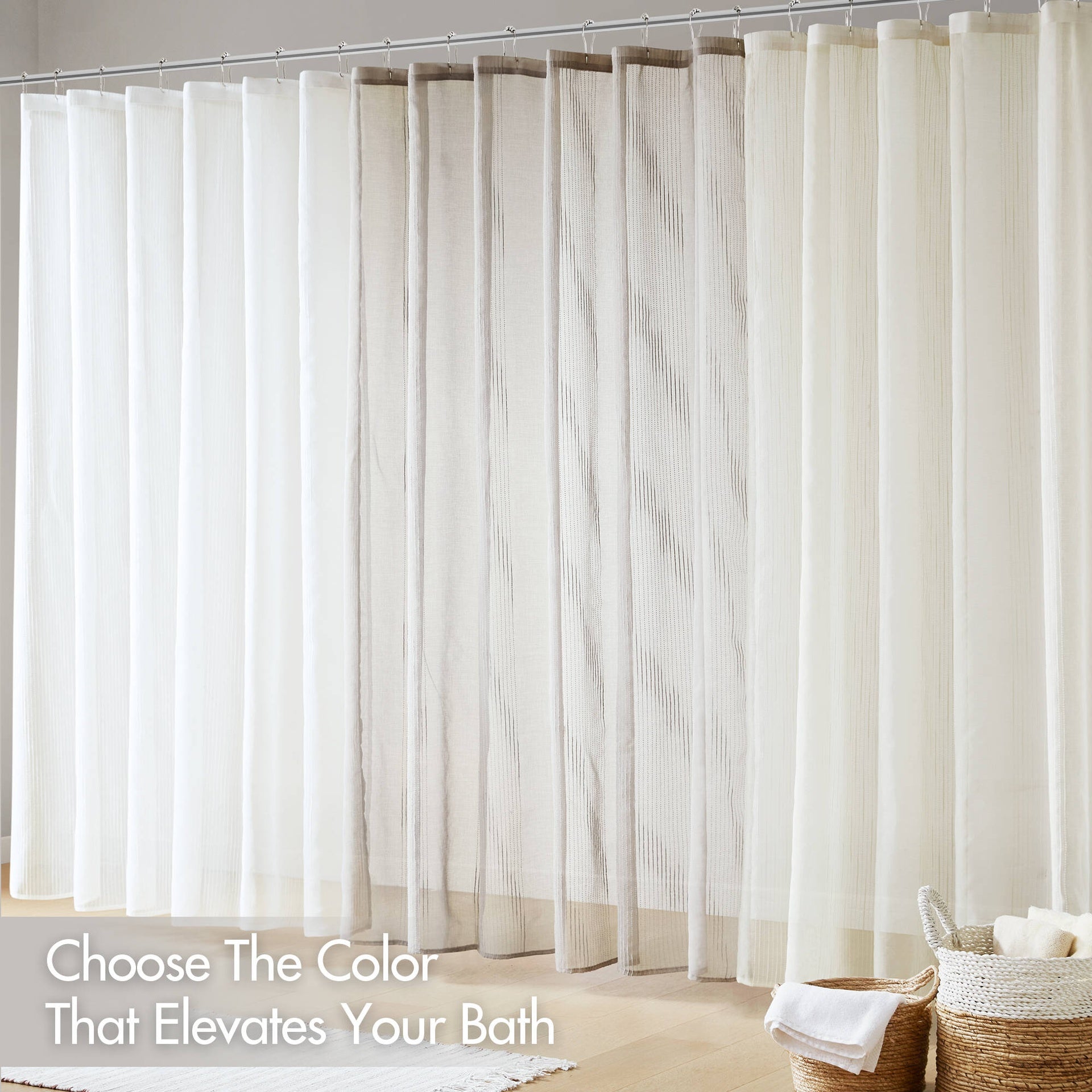 1-Piece 72x84" Sheer Shower Curtain,White