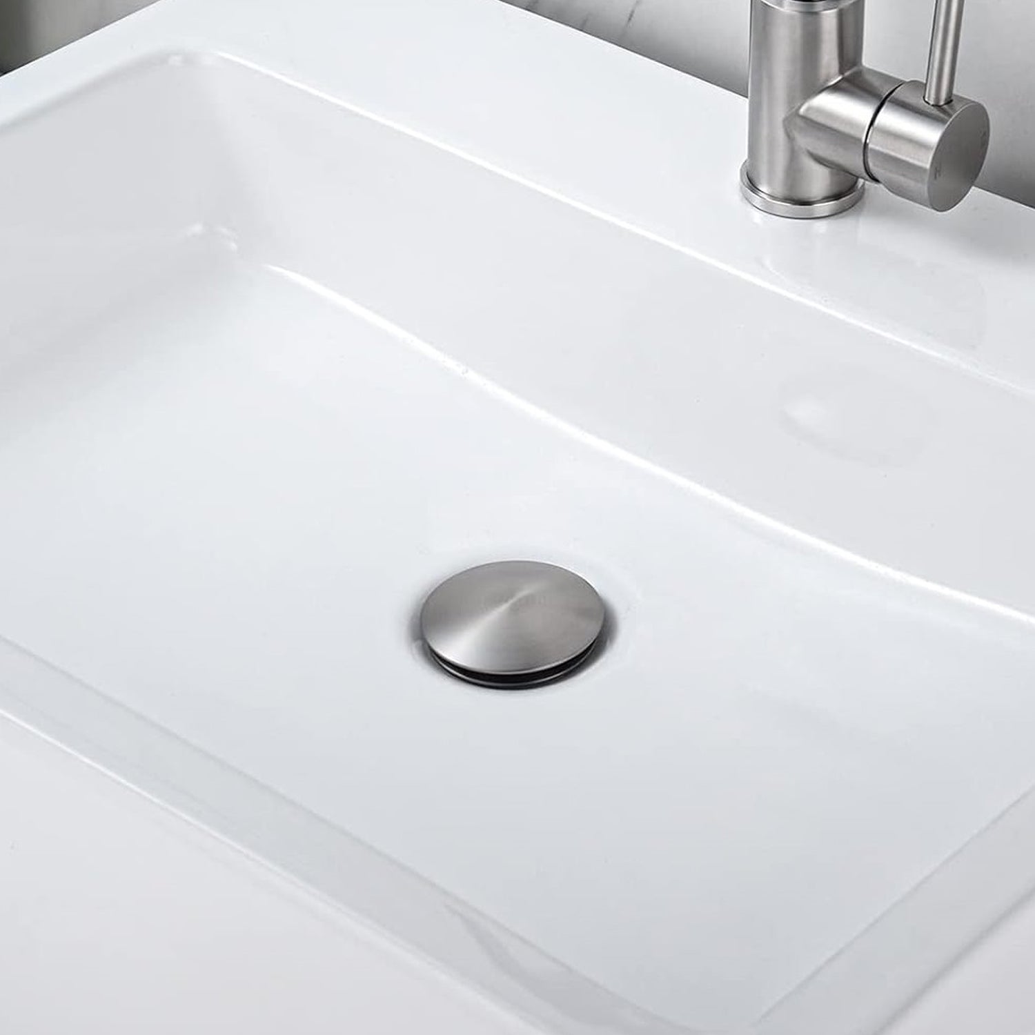 2 Pcs Bathroom Sink Drain without Overflow, Vessel Sink Lavatory Vanity Pop Up Drain Stopper, 304 Stainless Steel