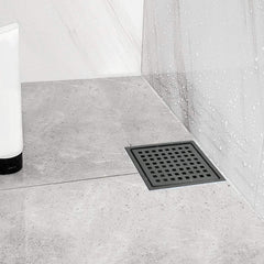 6 Inch Square Shower Floor Drain Square Shower Floor Drain with Flange,Pattern Grate Removable,Food-Grade SUS 304 Stainless Steel