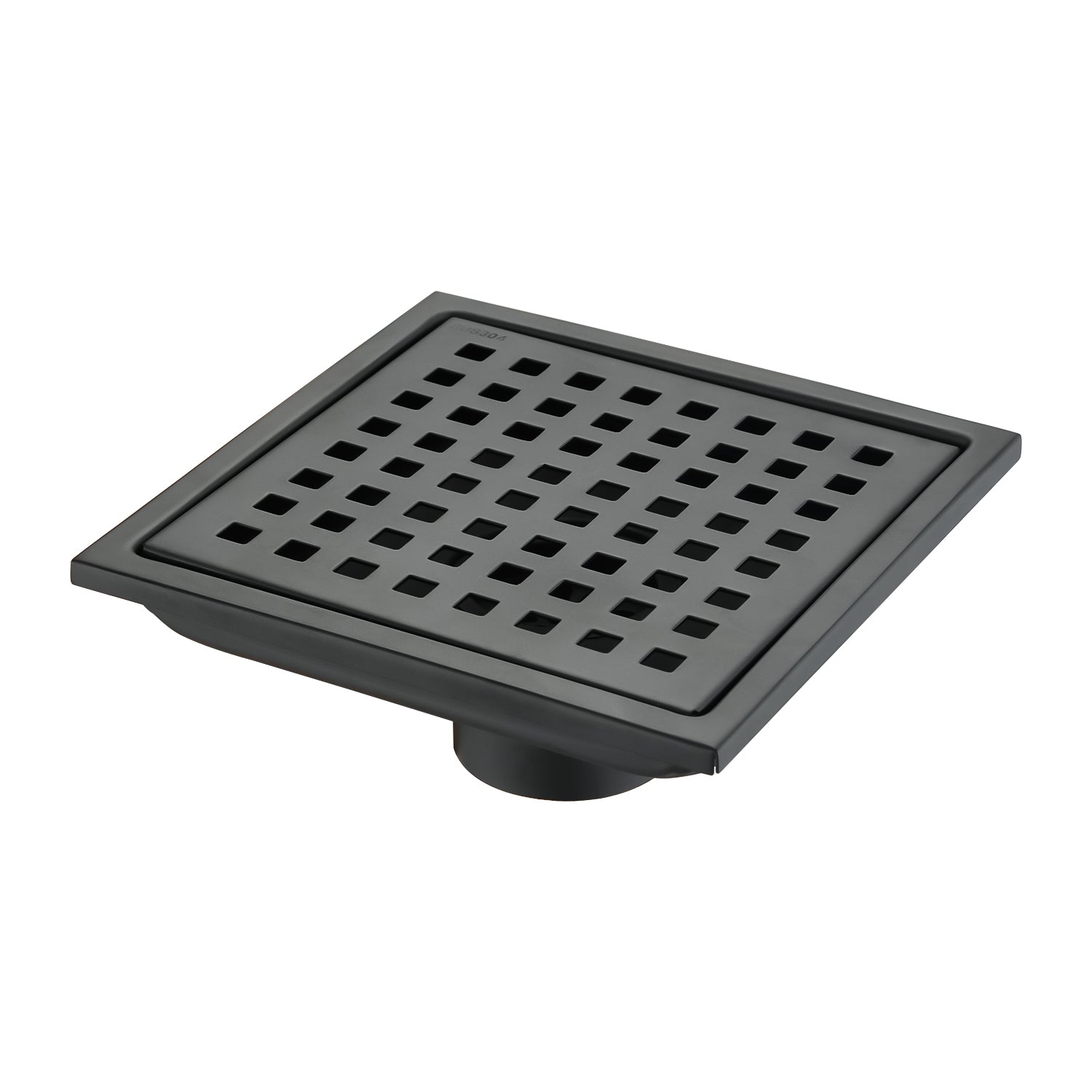 6 Inch Square Shower Floor Drain Square Shower Floor Drain with Flange,Pattern Grate Removable,Food-Grade SUS 304 Stainless Steel