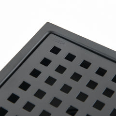 6 Inch Square Shower Floor Drain Square Shower Floor Drain with Flange,Pattern Grate Removable,Food-Grade SUS 304 Stainless Steel