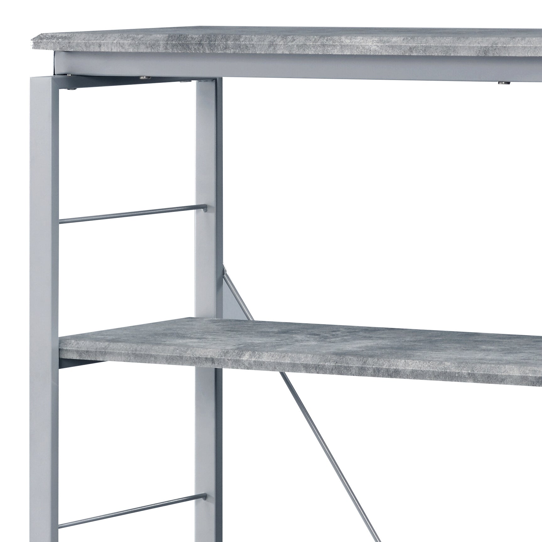Jurgen Faux Concrete & Silver Finish Bookshelf